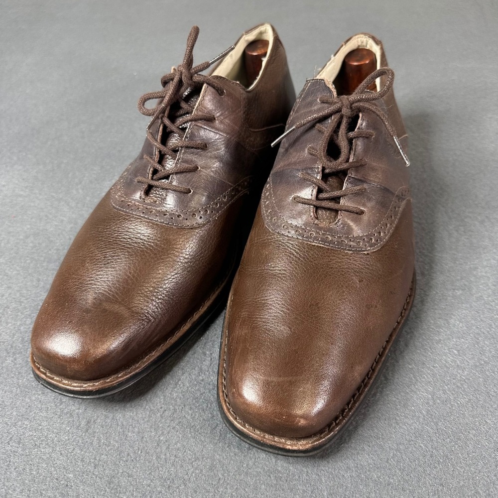 Sandro Moscoloni Mens Brown Leather Saddle Oxford Dress Shoes 17632 Size 9.5 M